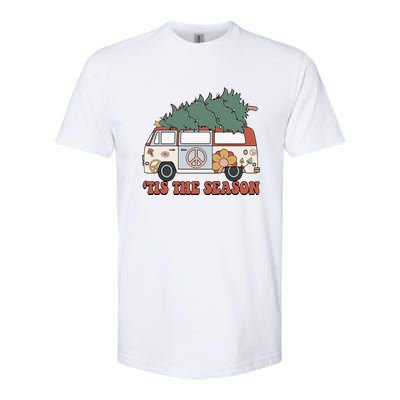 Retro Christmas Tis The Season Truck Christmas Tree Lights Softstyle CVC T-Shirt