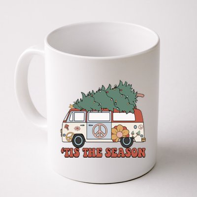 Retro Christmas Tis The Season Truck Christmas Tree Lights Coffee Mug