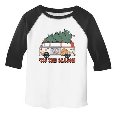 Retro Christmas Tis The Season Truck Christmas Tree Lights Toddler Fine Jersey T-Shirt