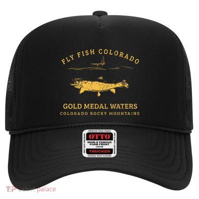 Retrostyle Colorado Trout Fly Fishing High Crown Mesh Back Trucker Hat