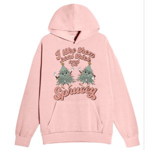 Retro Christmas Tree I Like Them Real Thick And Sprucey Xmas Urban Pullover Hoodie