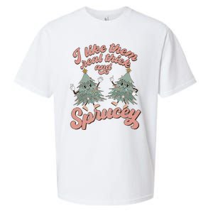 Retro Christmas Tree I Like Them Real Thick And Sprucey Xmas Sueded Cloud Jersey T-Shirt