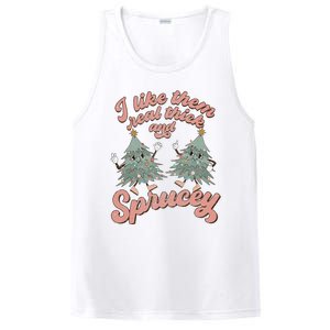 Retro Christmas Tree I Like Them Real Thick And Sprucey Xmas PosiCharge Competitor Tank