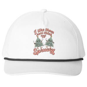 Retro Christmas Tree I Like Them Real Thick And Sprucey Xmas Snapback Five-Panel Rope Hat