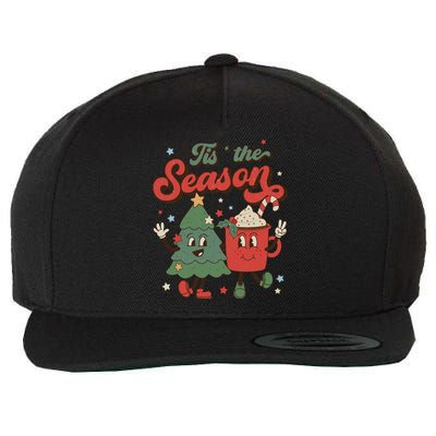 Retro Christmas Tis The Season Christmas Tree Coffee Latte Meaningful Gift Wool Snapback Cap