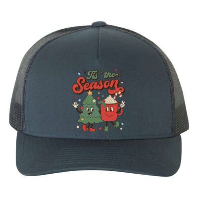 Retro Christmas Tis The Season Christmas Tree Coffee Latte Meaningful Gift Yupoong Adult 5-Panel Trucker Hat