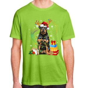 Rottweiler Christmas Tree Light Pajama Dog Xmas Gift Adult ChromaSoft Performance T-Shirt