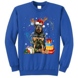 Rottweiler Christmas Tree Light Pajama Dog Xmas Gift Sweatshirt