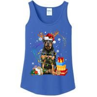 Rottweiler Christmas Tree Light Pajama Dog Xmas Gift Ladies Essential Tank