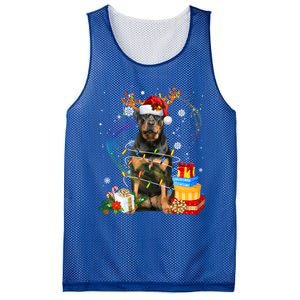 Rottweiler Christmas Tree Light Pajama Dog Xmas Gift Mesh Reversible Basketball Jersey Tank