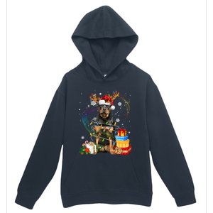 Rottweiler Christmas Tree Light Pajama Dog Xmas Gift Urban Pullover Hoodie