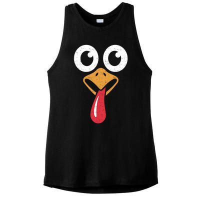 Retro Cute Turkey Face Thanksgiving Costume Cool Gift Ladies PosiCharge Tri-Blend Wicking Tank