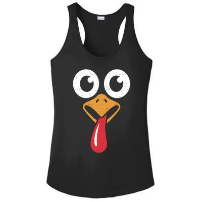 Retro Cute Turkey Face Thanksgiving Costume Cool Gift Ladies PosiCharge Competitor Racerback Tank