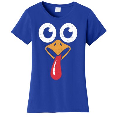 Retro Cute Turkey Face Thanksgiving Costume Cool Gift Women's T-Shirt