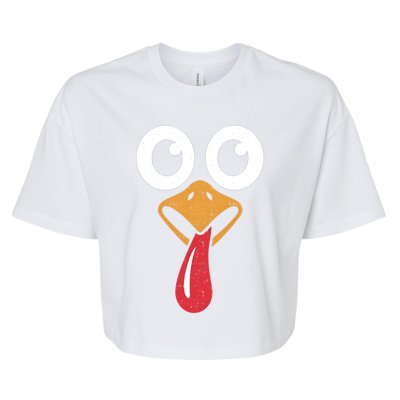 Retro Cute Turkey Face Thanksgiving Costume Cool Gift Bella+Canvas Jersey Crop Tee