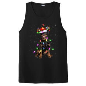 Rottweiler Christmas Tree Light Pajama Dog Xmas Great Gift PosiCharge Competitor Tank