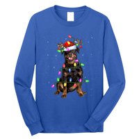 Rottweiler Christmas Tree Light Pajama Dog Xmas Great Gift Long Sleeve Shirt