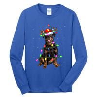 Rottweiler Christmas Tree Light Pajama Dog Xmas Great Gift Tall Long Sleeve T-Shirt