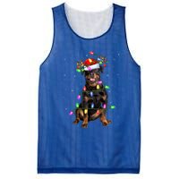 Rottweiler Christmas Tree Light Pajama Dog Xmas Great Gift Mesh Reversible Basketball Jersey Tank