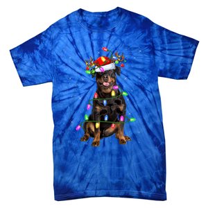 Rottweiler Christmas Tree Light Pajama Dog Xmas Great Gift Tie-Dye T-Shirt