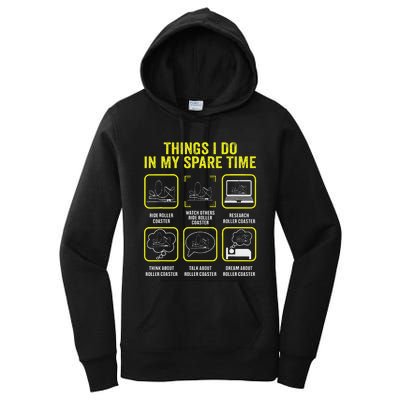 Roller Coaster Things I Do In My Spare Time Rollercoaster Women's Pullover Hoodie