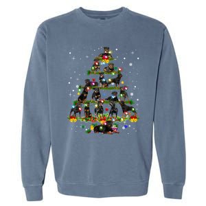 Rottweiler Christmas Tree Lights Sweater Xmas Dog Lover Funny Gift Garment-Dyed Sweatshirt