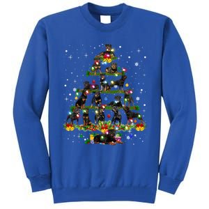 Rottweiler Christmas Tree Lights Sweater Xmas Dog Lover Funny Gift Tall Sweatshirt