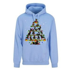 Rottweiler Christmas Tree Lights Sweater Xmas Dog Lover Funny Gift Unisex Surf Hoodie