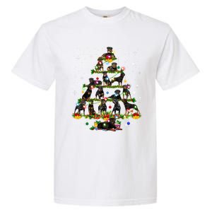 Rottweiler Christmas Tree Lights Sweater Xmas Dog Lover Funny Gift Garment-Dyed Heavyweight T-Shirt