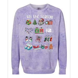 Retro Christmas Tis The Season Colorblast Crewneck Sweatshirt