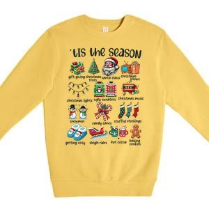 Retro Christmas Tis The Season Premium Crewneck Sweatshirt