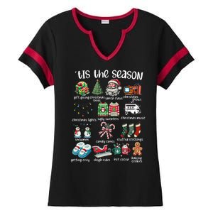 Retro Christmas Tis The Season Ladies Halftime Notch Neck Tee