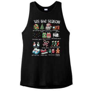 Retro Christmas Tis The Season Ladies PosiCharge Tri-Blend Wicking Tank