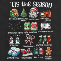 Retro Christmas Tis The Season 7 Panel Mesh Trucker Snapback Hat