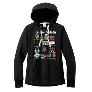 Retro Christmas Tis The Season Women's Fleece Hoodie