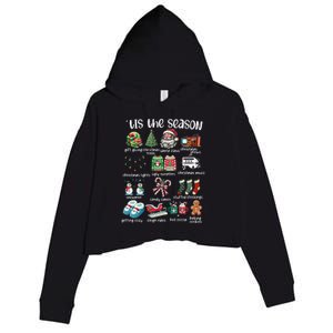 Retro Christmas Tis The Season Crop Fleece Hoodie