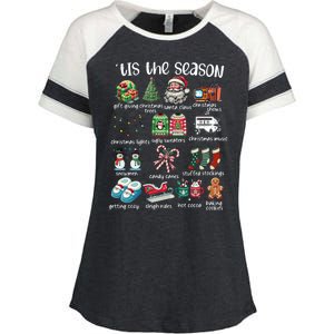 Retro Christmas Tis The Season Enza Ladies Jersey Colorblock Tee