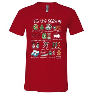 Retro Christmas Tis The Season V-Neck T-Shirt