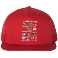 Retro Christmas Tis The Season Flat Bill Trucker Hat
