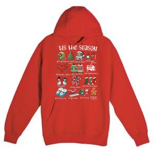 Retro Christmas Tis The Season Premium Pullover Hoodie