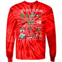 Retro Christmas Tis The Season Tie-Dye Long Sleeve Shirt