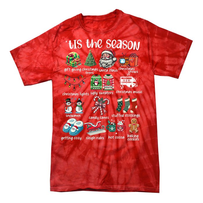 Retro Christmas Tis The Season Tie-Dye T-Shirt