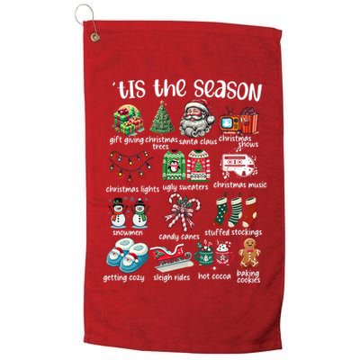 Retro Christmas Tis The Season Golf Towel