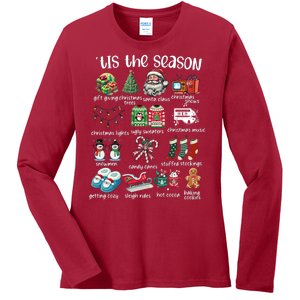 Retro Christmas Tis The Season Ladies Long Sleeve Shirt