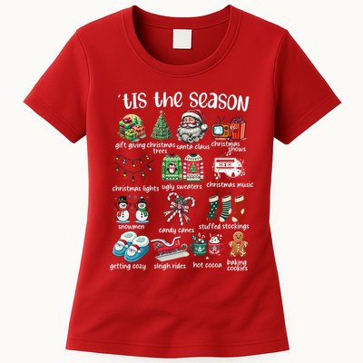 Retro Christmas Tis The Season Womens T-Shirt