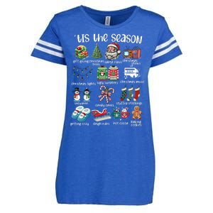 Retro Christmas Tis The Season Enza Ladies Jersey Football T-Shirt