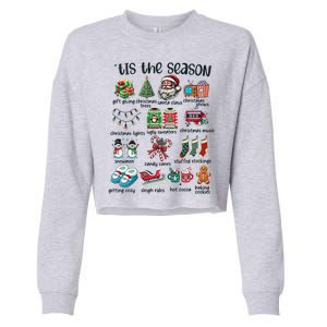 Retro Christmas Tis The Season Cropped Pullover Crew