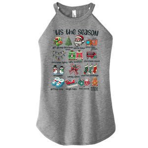 Retro Christmas Tis The Season Women's Perfect Tri Rocker Tank