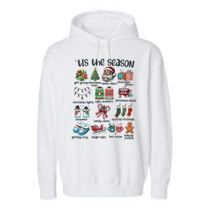 Retro Christmas Tis The Season Garment-Dyed Fleece Hoodie