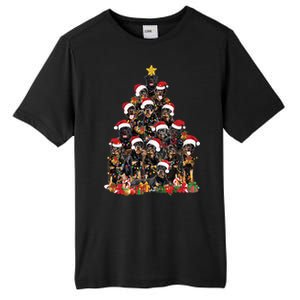 Rottweiler Christmas Tree Xmas Lights Funny Dog Dad Mom Cute Gift Tall Fusion ChromaSoft Performance T-Shirt